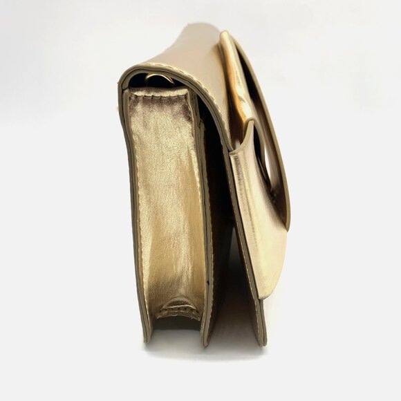 On 34th Soft Gold Rosemari Geometric Crossbody Clutch - Picture 4 of 12